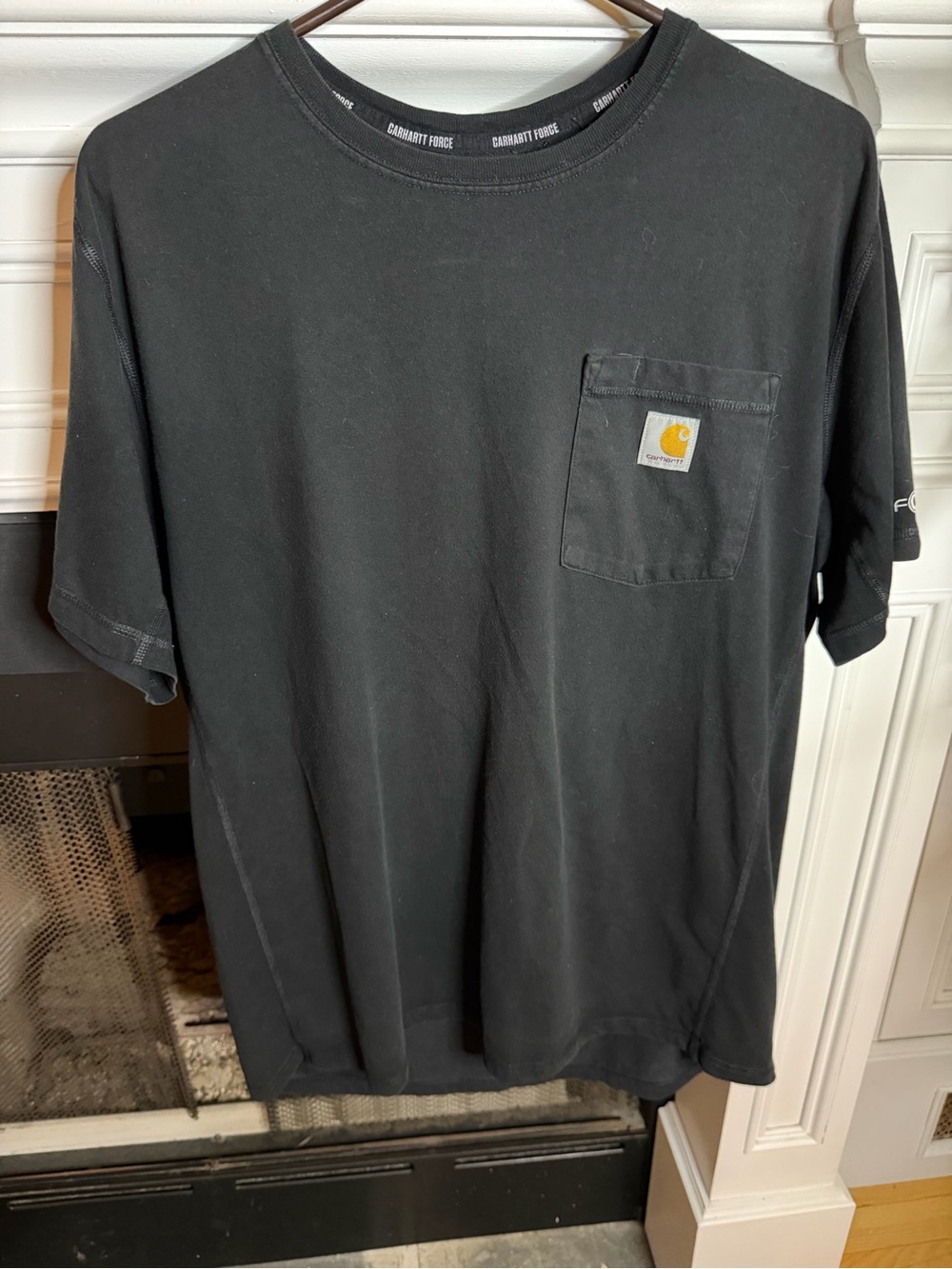 Carhartt Force Men’s Large Black Short Sleeve Relaxed Fit Pocket Tee Workwear L